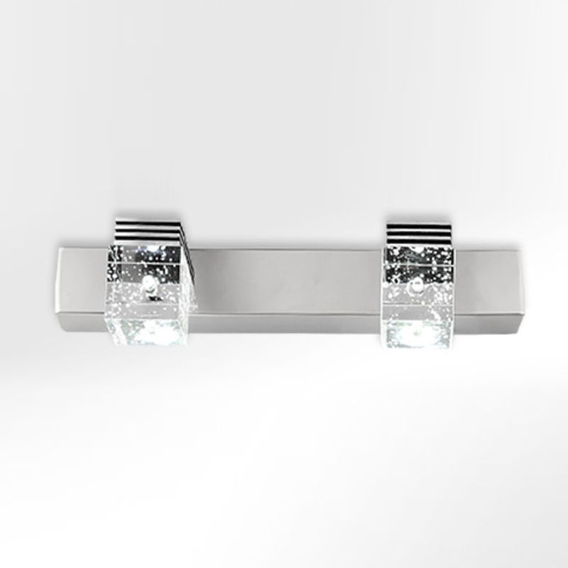 Modern Style Square Wall Mounted Lamps Crystal Multi Lights Led Vanity Light Bar