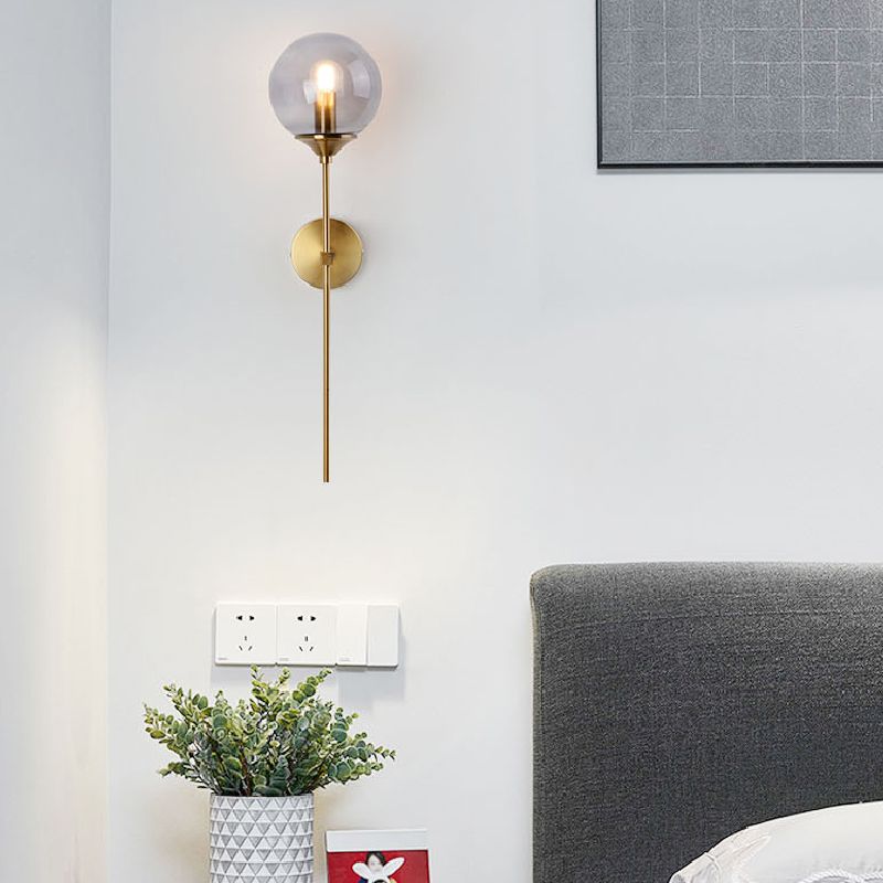 Modern Glass Wall Sconce Minimalist Metal Wall Light Fixture