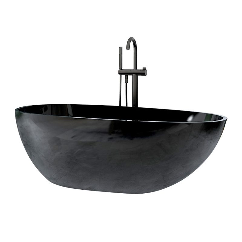 Modern Freestanding Bathtub for Bathroom Matte Finish Acrylic Oval Tub