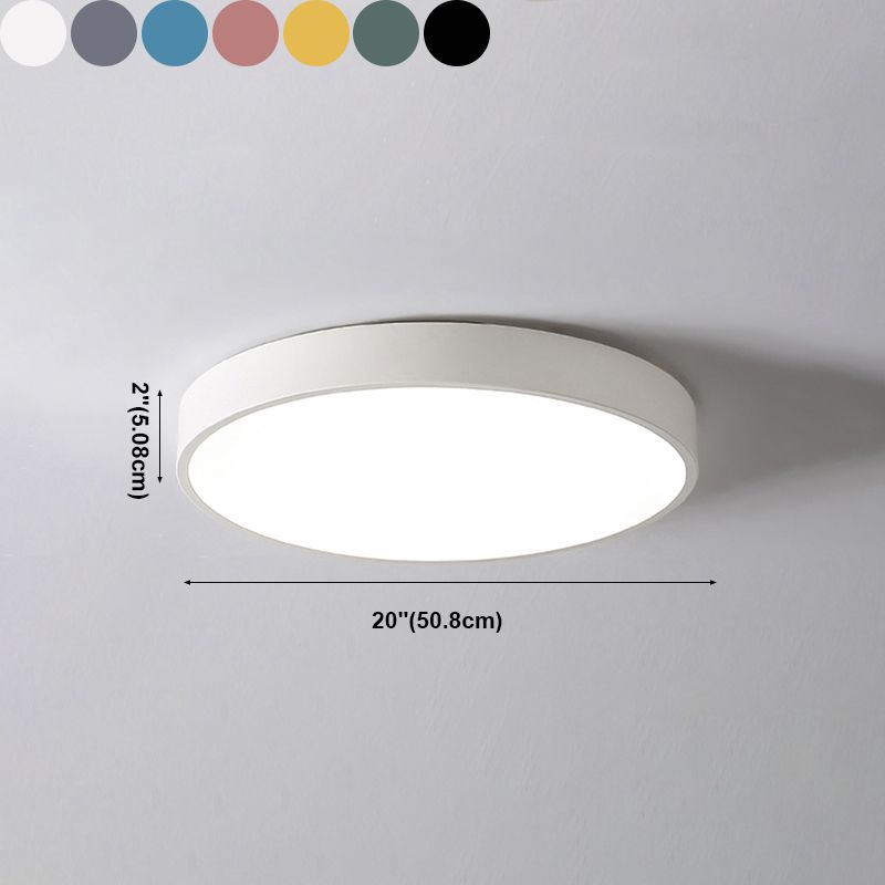 Plafonnier LED de forme ronde en fer moderne, 1 lumière, montage encastré pour chambre à coucher et étude