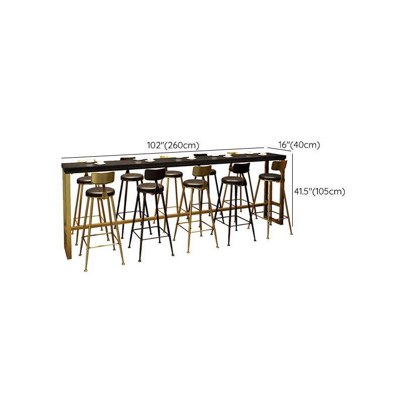 Glam Rectangle Counter Height Table Solid Wood Bar Dining Table