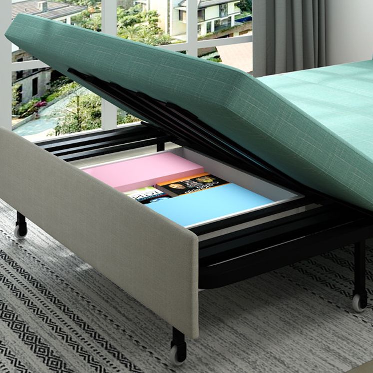 31.88" Wide Linen Sleeper Sofa Green Sofa Bed with Pillow Back