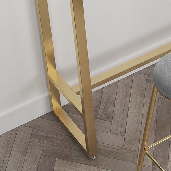 Glam 1/4/5 Pieces Bar Table Set Rectangle Stone Counter Table with High Stools for Balcony