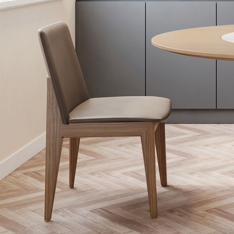 Wood Kitchen Dining Armless Chair Contemporary Solid Back Dining Chair