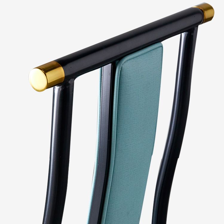 Silla de comedor de metal moderno con respaldo de listones, silla de comedor para uso en restaurantes