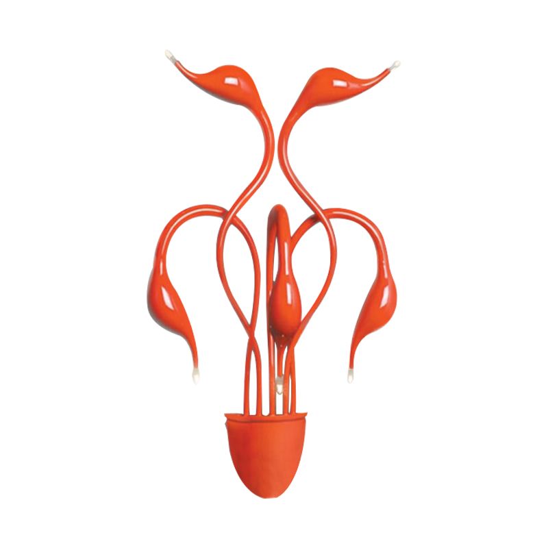 Metal Swan Wall Mount Leichte Nordik 3/5 Lichter Schwarz/weiß/weiße LED -Wandleuchten für Wohnzimmer