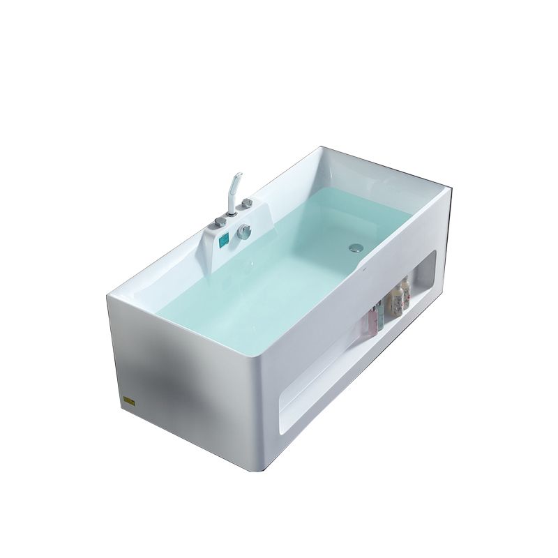 Modern Style Acrylic Bathtub Rectangle Back to Wall Bathroom Bathtub in White