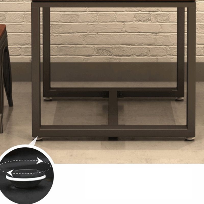 Industrial 1/2/3/5 Pieces Dining Set Square Solid Wood Dining Table Set