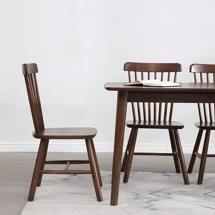 Contemporary Solid Wood Rectangle Shape Dining Furniture 4 Wood Legs Formal for Dining Furniture