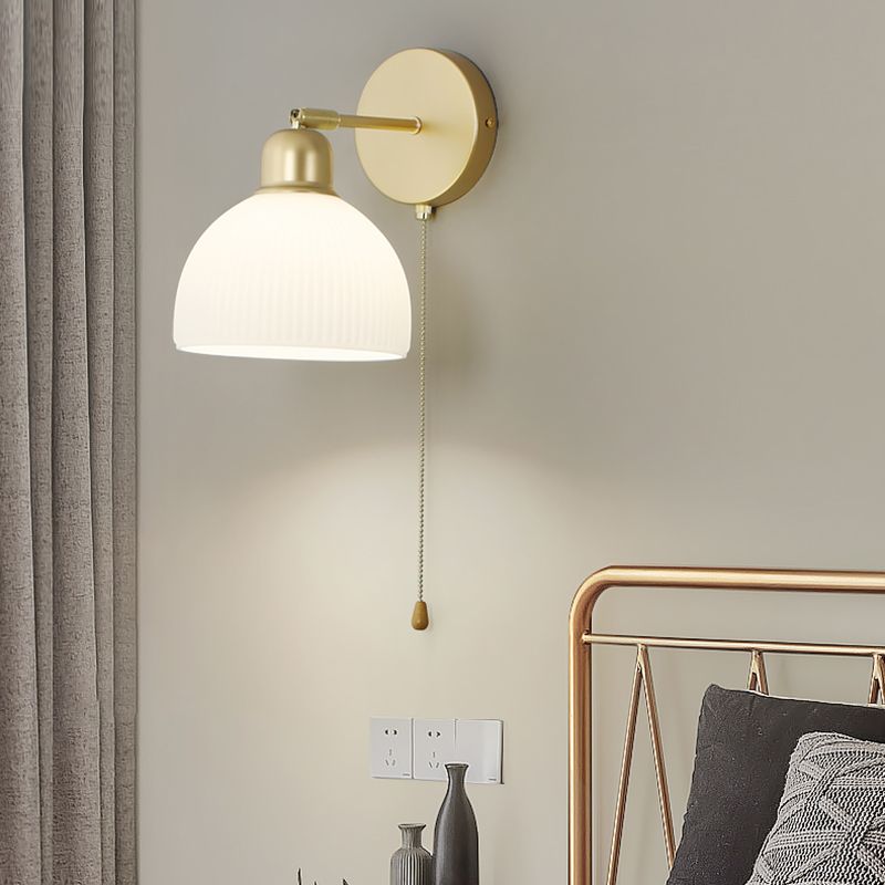 American Style Copper Wall Light Dome Shape Wall Lamp for Living Room