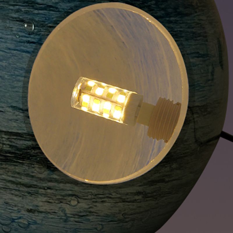 1 Lámpara de mesa de luna creativa de luz luz de vidrio de estilo moderno para sala de estar de dormitorio