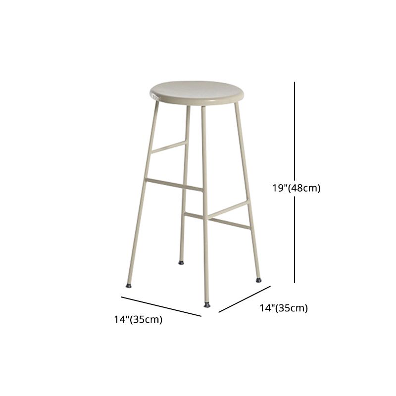 Industrial Iron Backless Barstool Simple Indoor Tall Stool with Square Seat 1 Piece