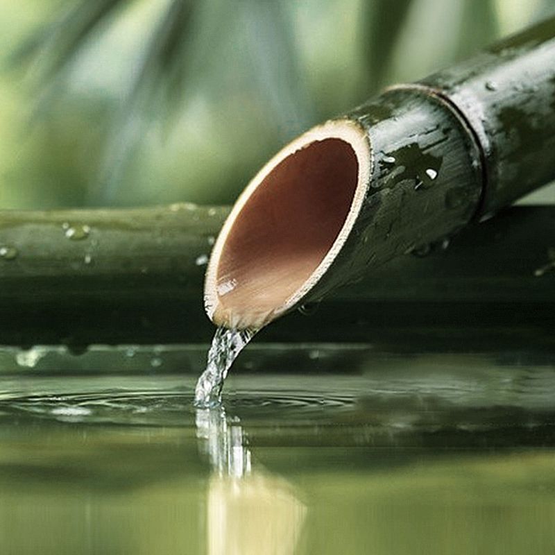 10" D Geometry Bamboo Bookshelf Modern Style Bookcase for Bedroom