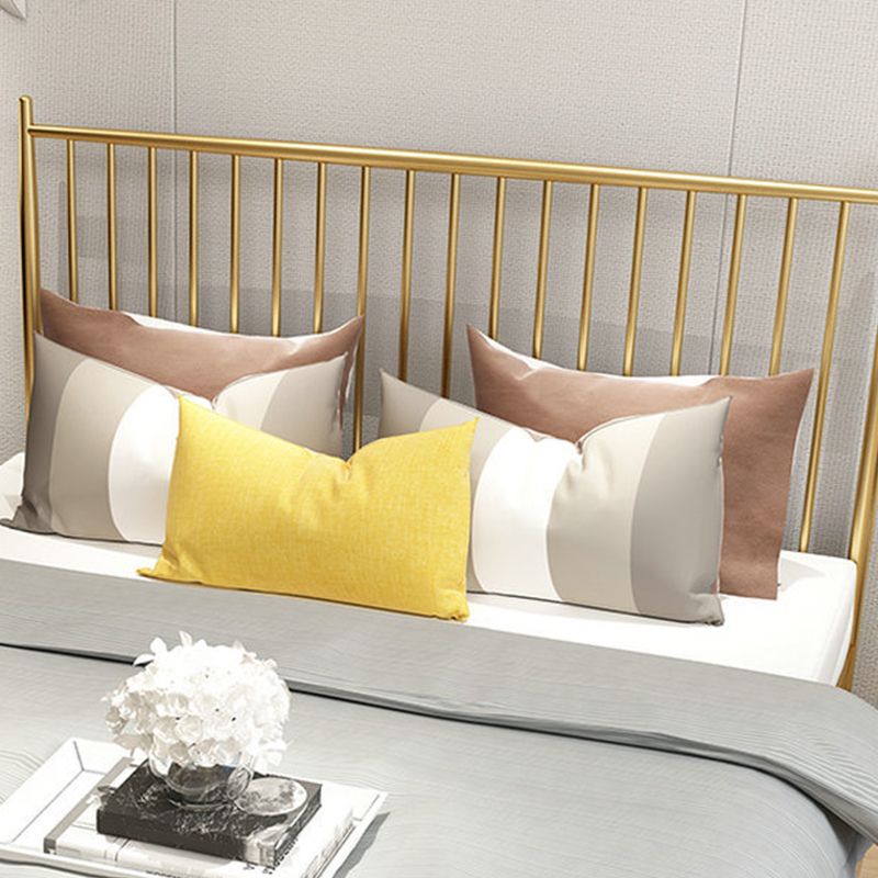 84.65 inch Wide Contemporary Slat Bed Metal Bed with Headboard