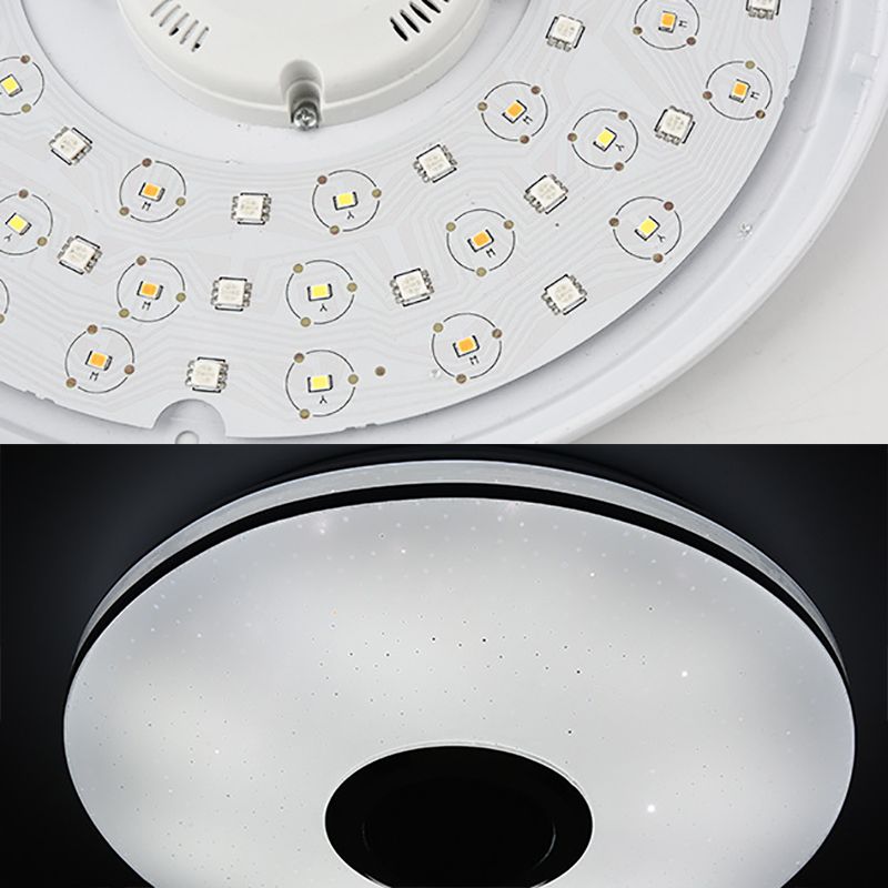 Contemporary Intelligent Flush Mount Ceiling Light with Acrylic Shade for Living Room