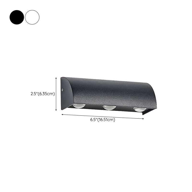 3-Light White/Black Wall Mounted Sconce Shaded Wall Light for Outdoor