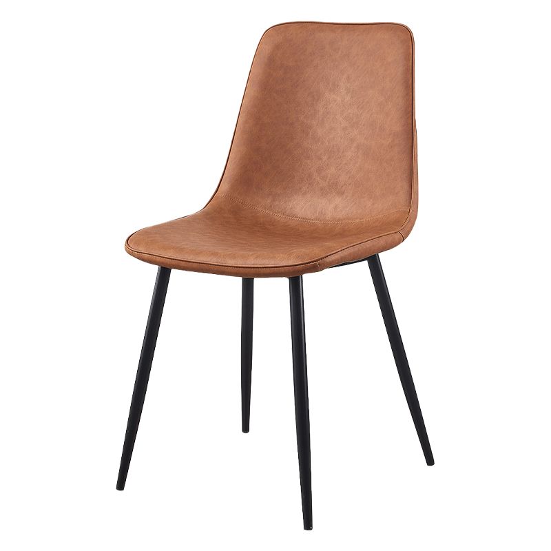 Armless Side Chairs Modern Faux Leather Kitchen Chairs for Dining Room