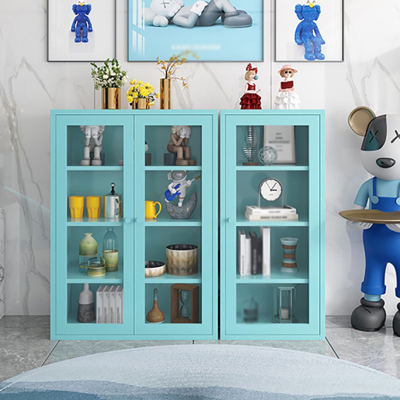 Steel Dining Room Sideboard Cabinet Modern Server Cabinet with Storage and Two Doors