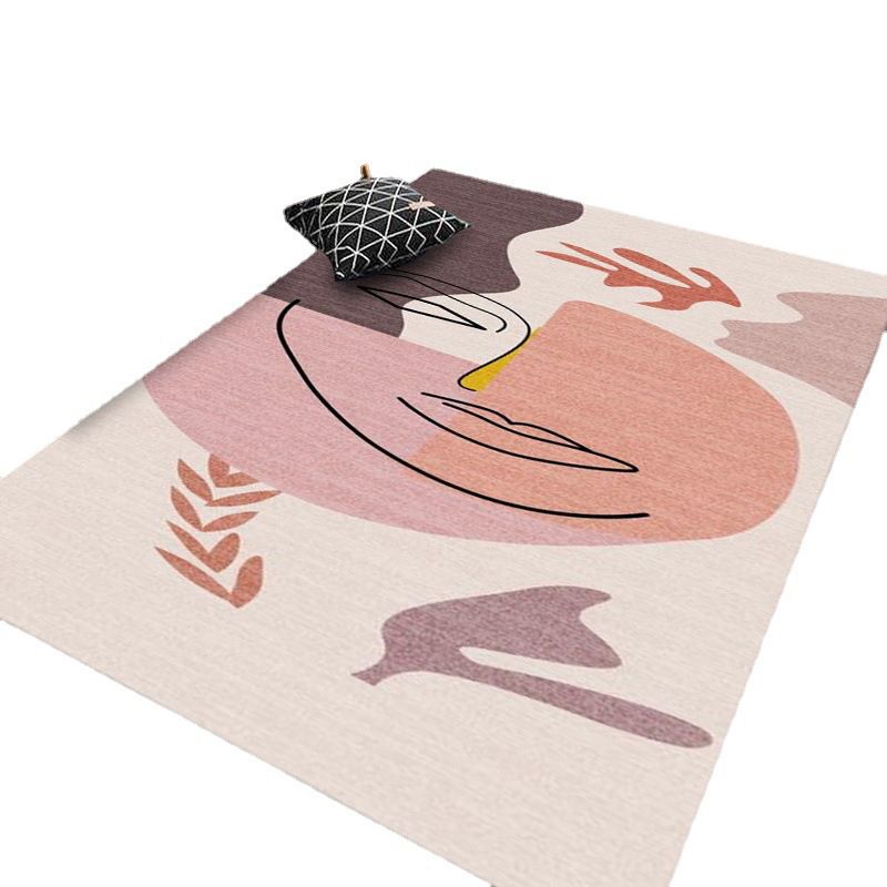 Orange nordischer Teppich Polyester Kontrast Farbe Teppichwaschmaschine für Salon