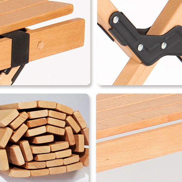 Industrial Foldable Camping Table Beech Solid Wood Removable Camping Table