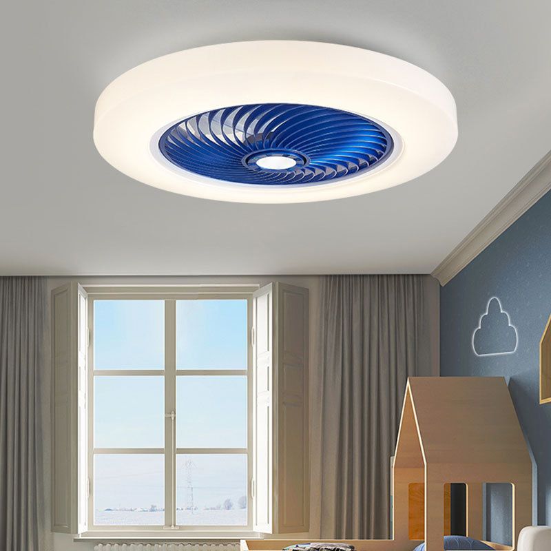 Makkaronstil Rundlüfter Lüfter Licht Acryl Schlafzimmer LED Semi Flush Mount Leuchte