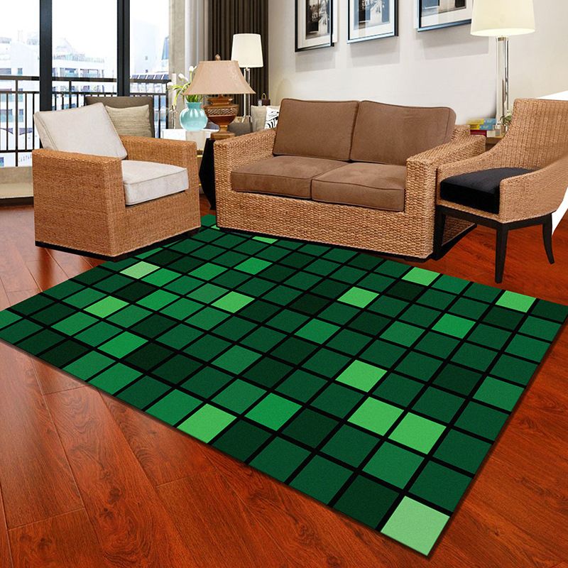 Multicolor Geometric Botanical Rug Synthetics Modern Carpet Stain Resistant Non-Slip Washable Rug for Home