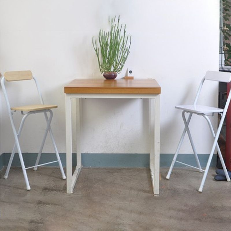 Taburete de bar simple de metal de madera interior de taburetes de mostrador plegables de estilo industrial