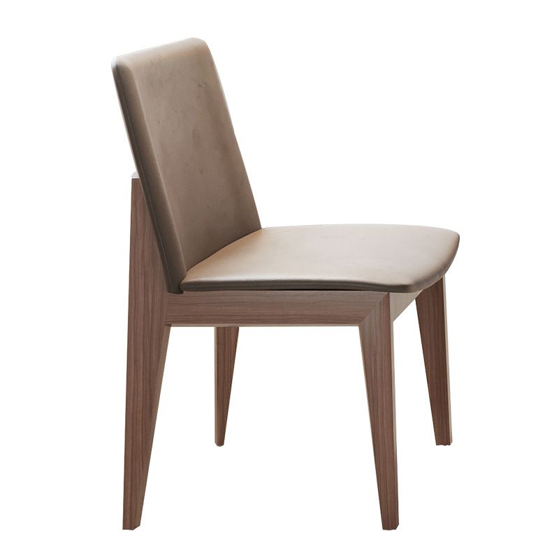 Wood Kitchen Dining Armless Chair Contemporary Solid Back Dining Chair