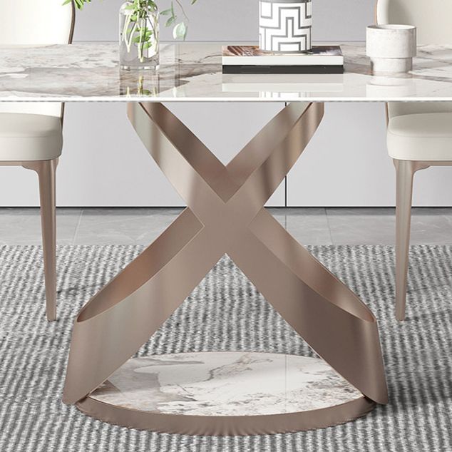 Luxurious Sintered Stone Top Dining Set Rectangle 1/4/5/7 Pieces Dining Room Table Set