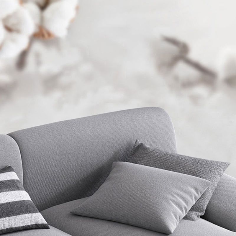L-shape 4-seater Fabric Sectional Recessed Armed Sectional Sofa