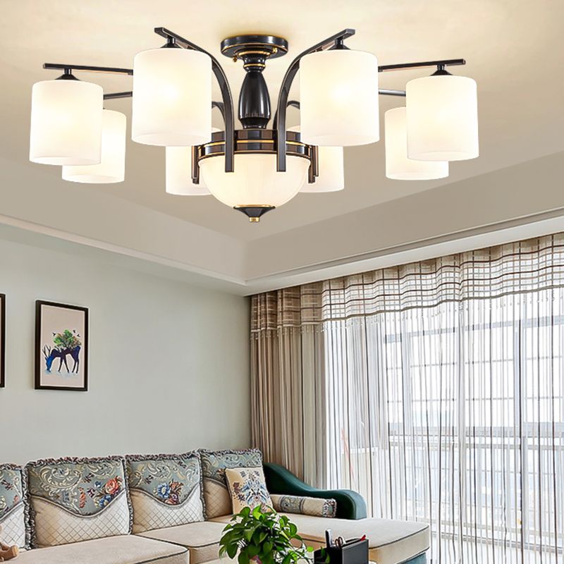 American Style Copper Ceiling Light Cylinder Shape Ceiling Lamp for Bedroom