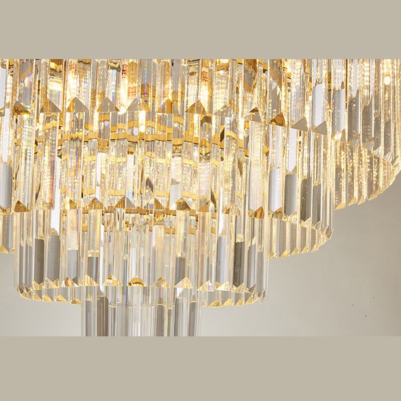 Conical Metal LED Ceiling Light in Modern Luxury Style Crystal Flush Mount for Dining Room