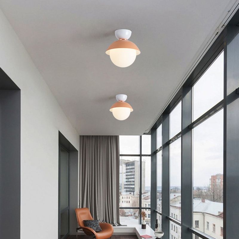 Lámpara de techo LED nórdica acrílica de una luz con montaje semi empotrado para dormitorio infantil