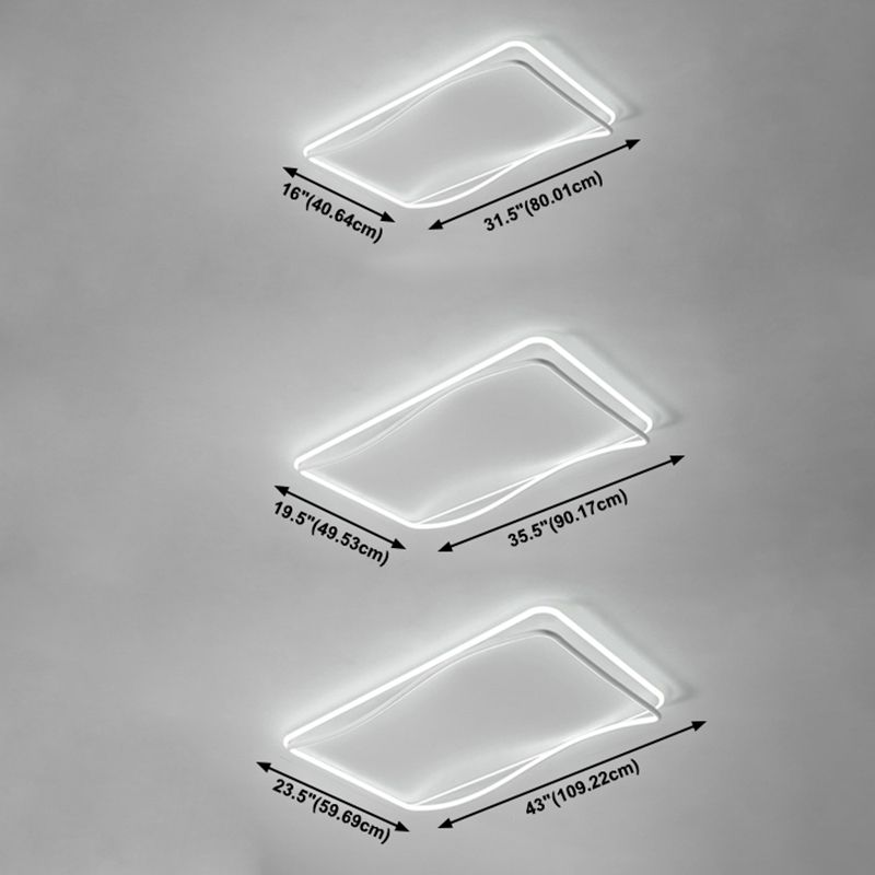 Plafonnier ombragé pour chambre à coucher, luminaire minimaliste à LED en métal, blanc