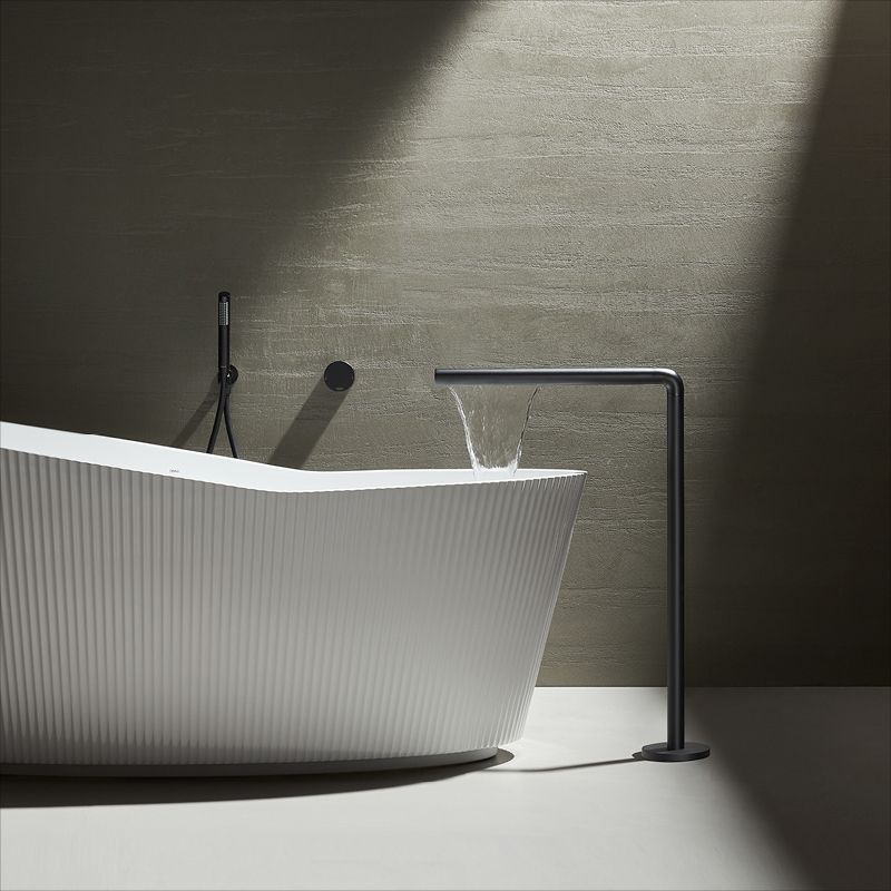 Modern Freestanding Faucet Copper with Hand Shower Swivel Freestanding Tub Faucet