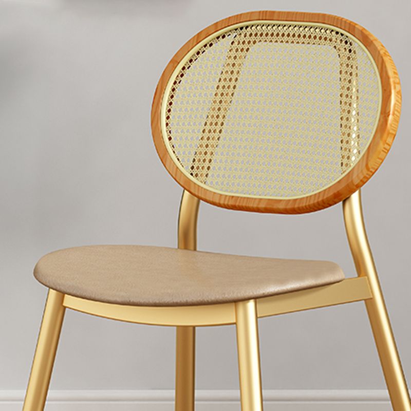 Silla lateral de comedor escandinava con respaldo abierto para silla lateral de comedor de cuero para el hogar