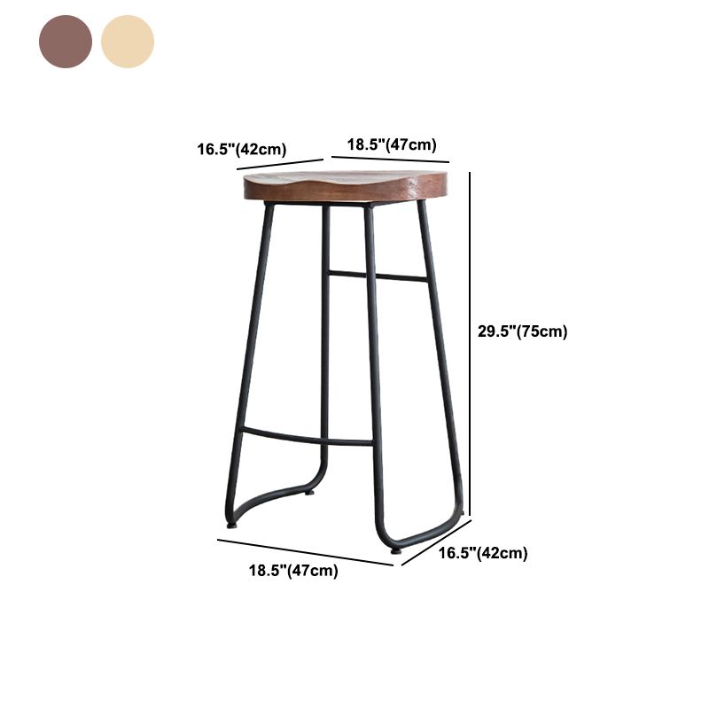 Modern Footrest Solid Wood Bar Stool Dessert Shop Backless Stool