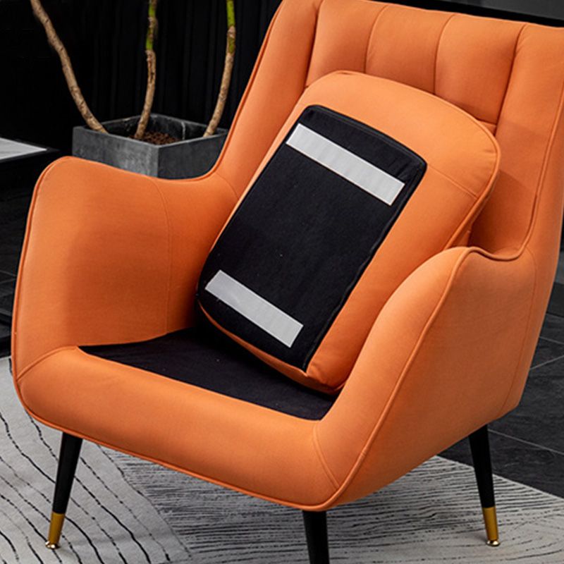 Contemporary 30.7" Wide Barrel Accent Chair with Basic Four Legs for Bedroom