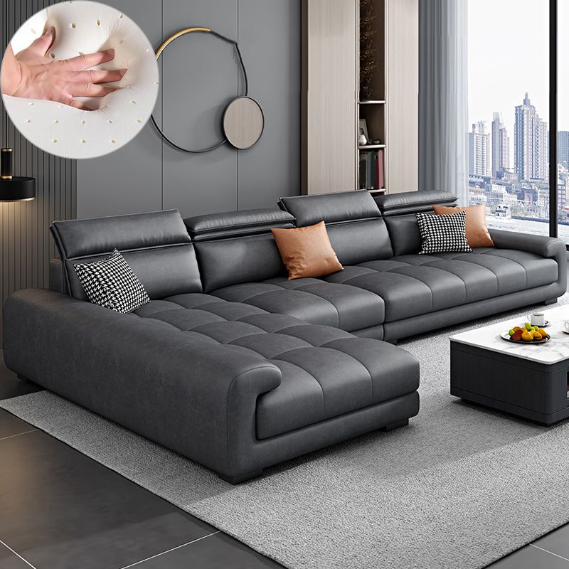 4-seater Sectional with Adjustable Head Pillow for Living Room