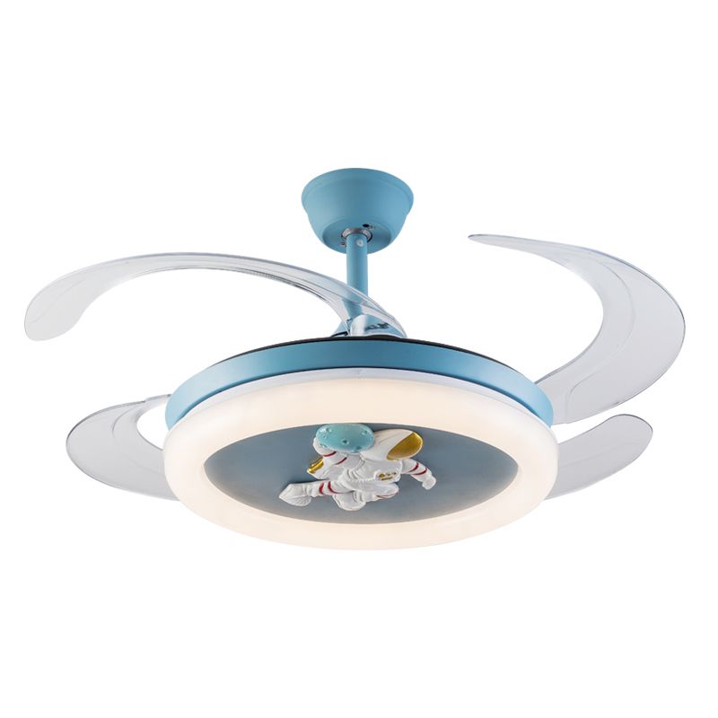 Metal Ceiling Fan Lighting Modern Style 1 Light Ceiling Fan Lamp for Children's Room