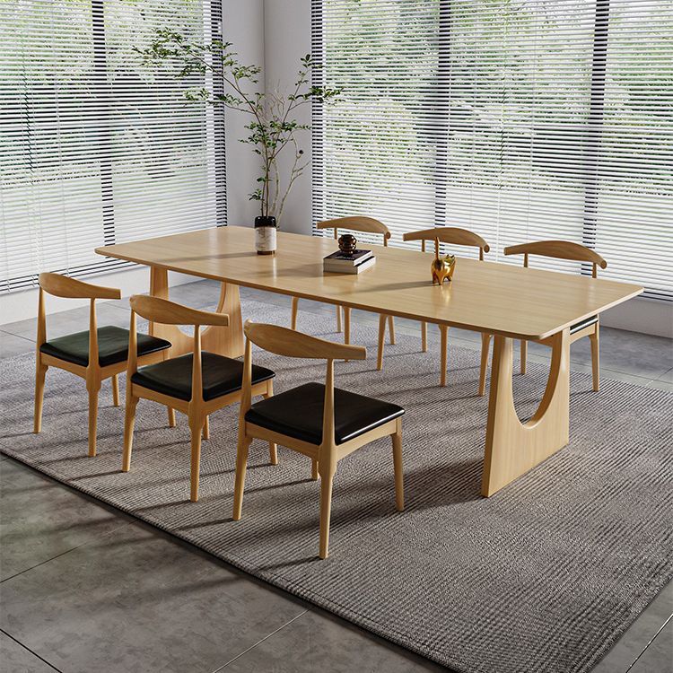 Modern 1/7 Pieces Dining Set Rectangle Pine Wood Dining Table for Dining Room