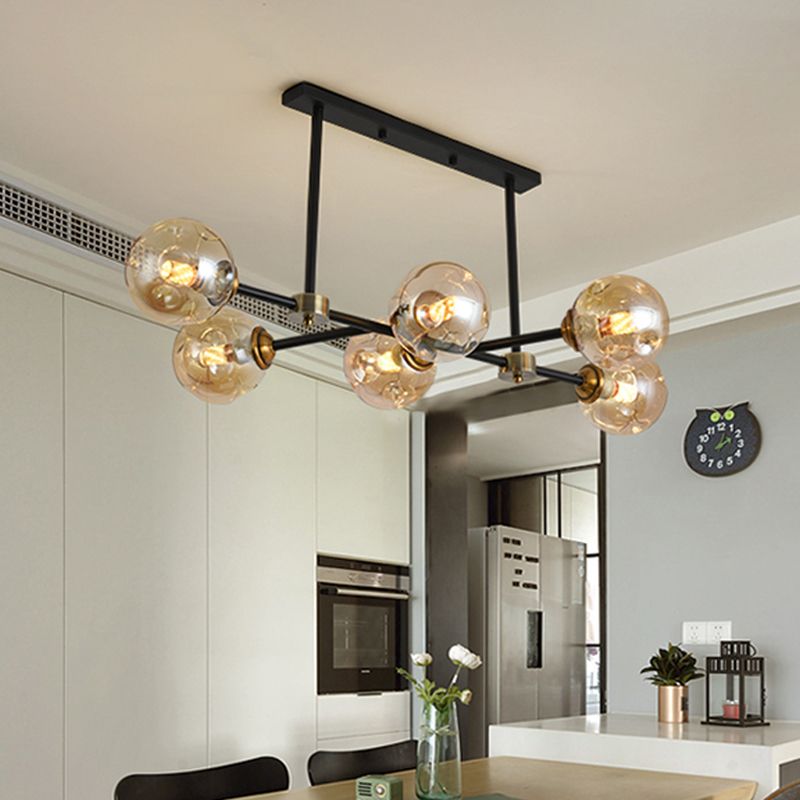 6-Light Contemporary Pendant Lights Global Glass Pendant Lighting Fixtures