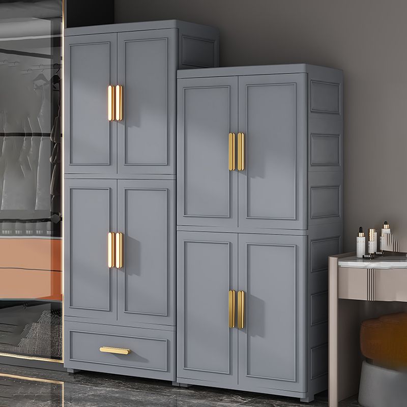 Hinged Wardrobe Cabinet Modern Plastic Storage Cabinet for Bedroom