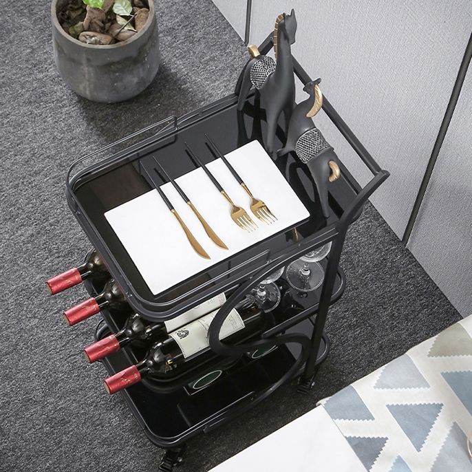 Modern Rolling Prep Table Rectangular Metal Prep Table for Home Use