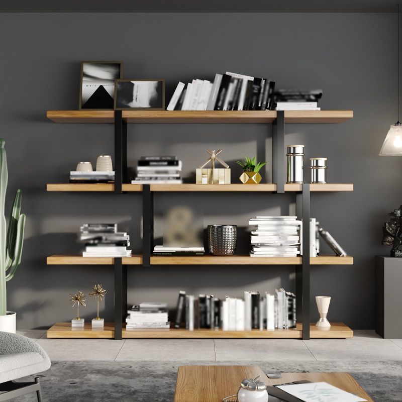 Industrial Style Open Bookshelf Etagere Shelf Bookcase for Home