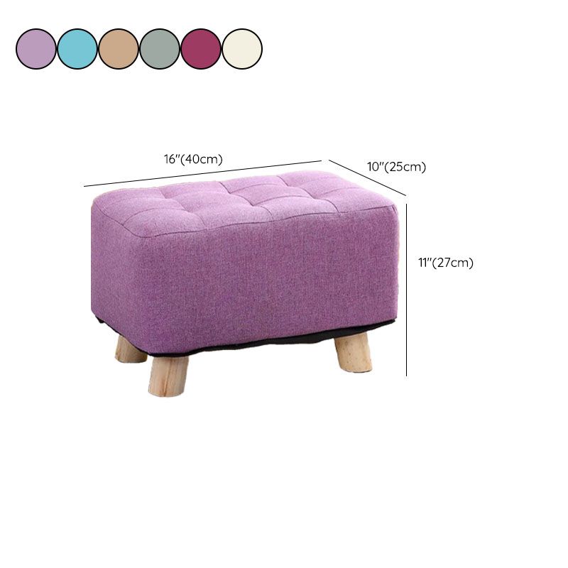 Cotton Linen Ottoman Scratch Resistant Removable and Washable Slipcover Solid Ottoman