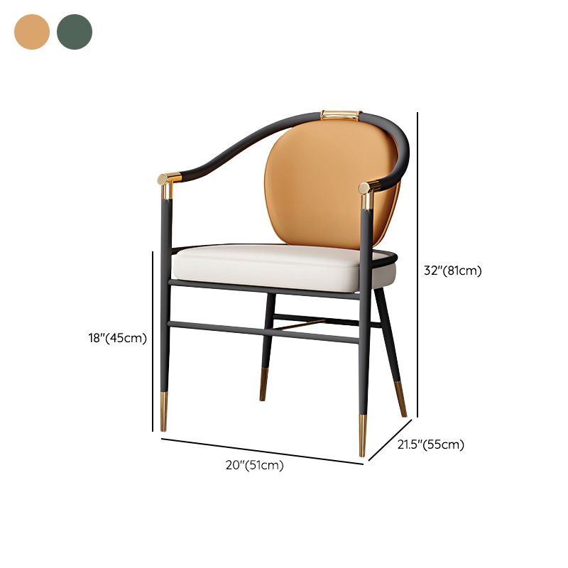 Contemporary Style Arm Chair Metal Dining Room Chair for Home