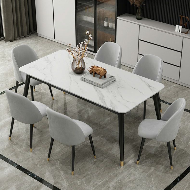 Modern Stone Rectangular Dining Table for Restaurant and Bar