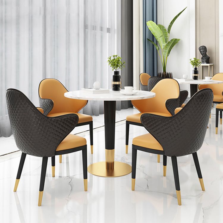 Glam 1/2/3/4/5 Pieces Round Furniture Sintered Stone Standard Height Dining Room Table Set