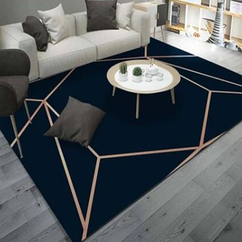 Contemporary Rug Polyester Abstract Rug Non-Slip Backing Rug for Home Decoration